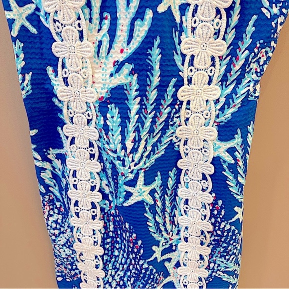 Lilly Pulitzer Blue and White Sleeveless Shift Dress - Picture 8 of 13